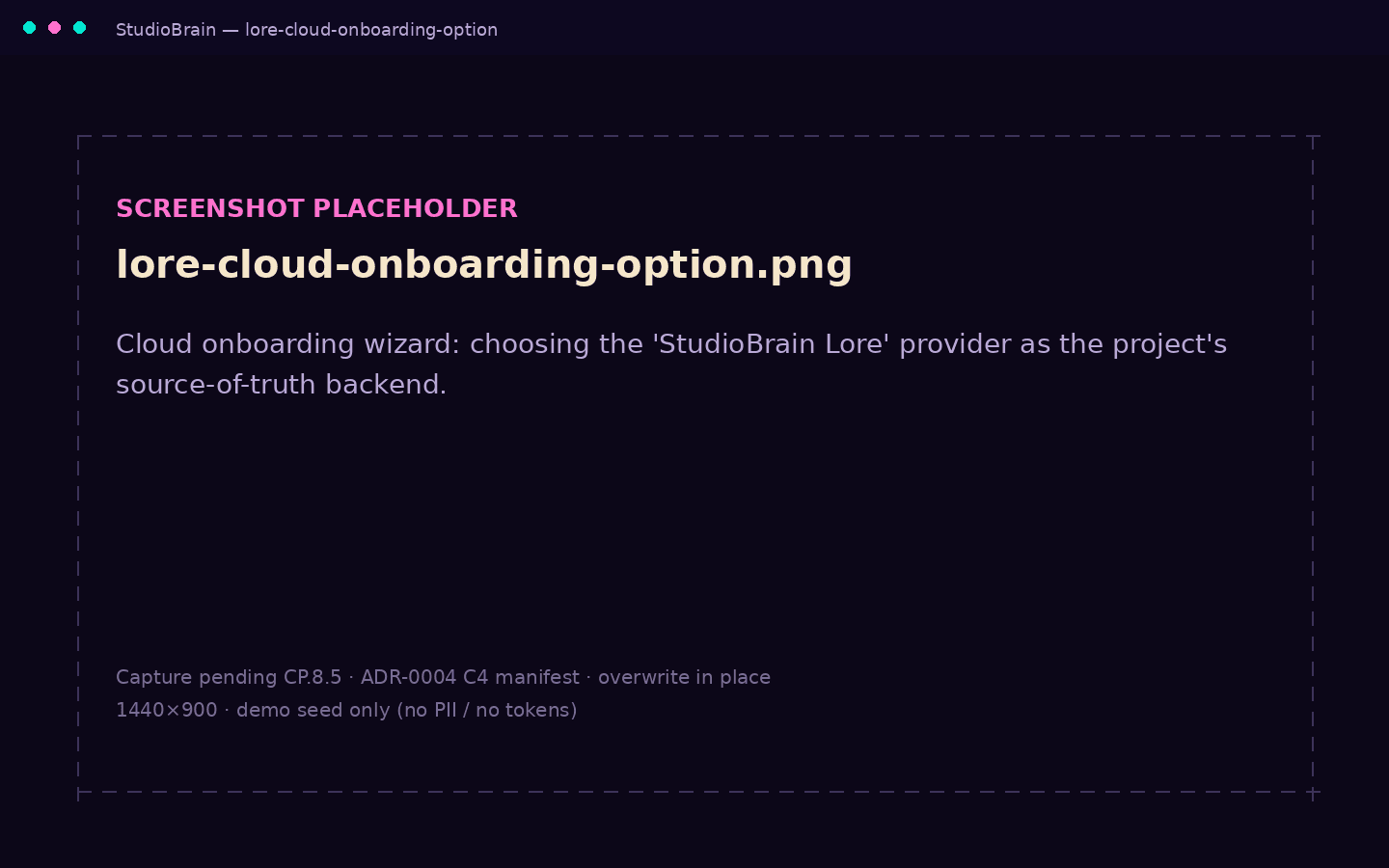 Choosing the StudioBrain Lore provider in storage settings.