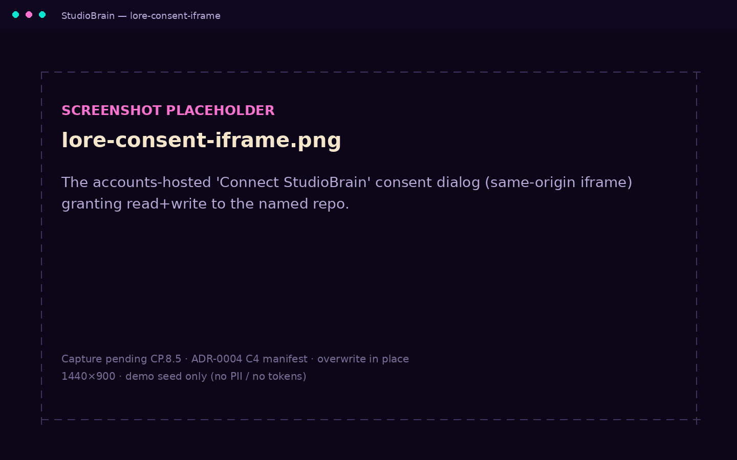 The Connect StudioBrain consent dialog requesting read and write access to your lore repository.
